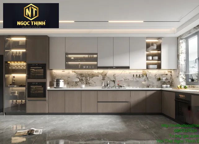 Tủ bếp đẹp hiện đại đơn giản